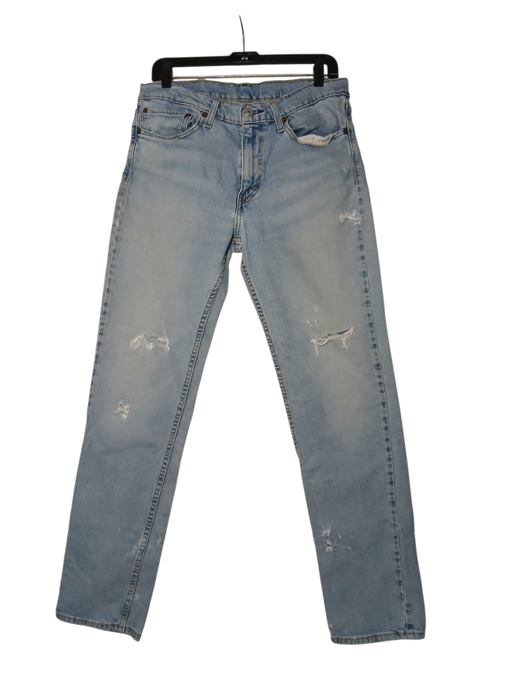 Levi's 511 Light Blue Distressed Straight Jeans 34X32